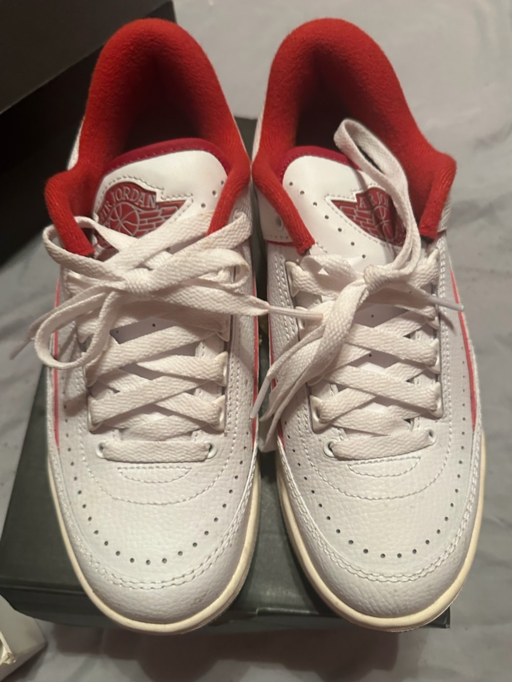 Jordan Low-Top Sneakers in White and Red